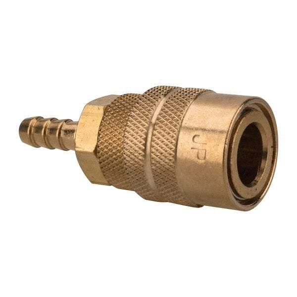 Value Collection - Hose Barb Industrial Pneumatic Hose Coupler (Six Ball) - Brass, 1/4" Body Diam, 1/4" Hose ID - Americas Industrial Supply
