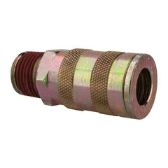 Value Collection - 1/2 Male NPT Industrial Pneumatic Hose Coupler - Steel, 3/8" Body Diam, 1/2" Hose ID - Americas Industrial Supply