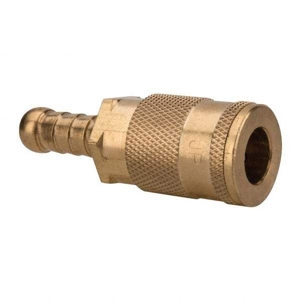 Value Collection - Hose Barb Tru-Flate Automotive Pneumatic Hose Coupler - Brass, 1/4" Body Diam, 3/8" Hose ID - Americas Industrial Supply