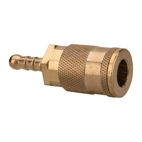 Value Collection - Hose Barb Tru-Flate Automotive Pneumatic Hose Coupler - Brass, 1/4" Body Diam, 1/4" Hose ID - Americas Industrial Supply