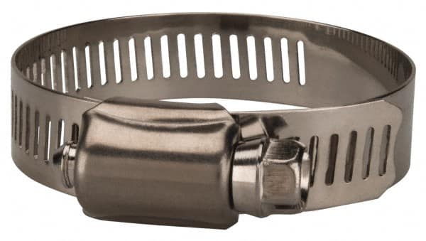 Value Collection - SAE Size 28, 1-1/4 to 2-1/4" Diam, Stainless Steel Worm Drive Clamp - 1/2" Wide, Material Grade 201 - Americas Industrial Supply