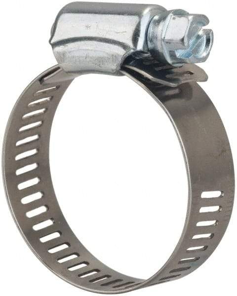 Value Collection - SAE Size 16, 11/16 to 1-1/2" Diam, Stainless Steel Worm Drive Clamp - 1/2" Wide, Material Grade 201 - Americas Industrial Supply