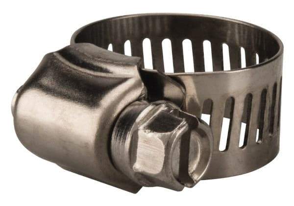 Value Collection - SAE Size 6, 3/8 to 7/8" Diam, Stainless Steel Worm Drive Clamp - 1/2" Wide, Material Grade 201 - Americas Industrial Supply