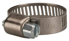 Value Collection - SAE Size 10, 3/8 to 1-1/16" Diam, Stainless Steel/Carbon Steel Worm Drive Clamp - 5/16" Wide, Material Grade 301 - Americas Industrial Supply