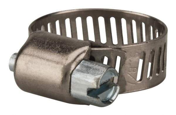 Value Collection - SAE Size 6, 5/16 to 7/8" Diam, Stainless Steel/Carbon Steel Worm Drive Clamp - 5/16" Wide, Material Grade 301 - Americas Industrial Supply