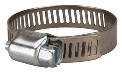 Value Collection - SAE Size 16, 1/2 to 1-1/2" Diam, Stainless Steel/Carbon Steel Worm Drive Clamp - 5/16" Wide, Material Grade 201 - Americas Industrial Supply