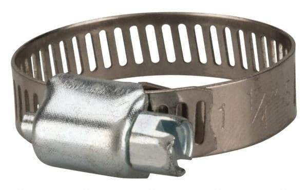 Value Collection - SAE Size 12, 1/2 to 1-1/4" Diam, Stainless Steel/Carbon Steel Worm Drive Clamp - 5/16" Wide, Material Grade 201 - Americas Industrial Supply