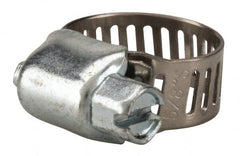 Value Collection - SAE Size 4, 1/4 to 5/8" Diam, Stainless Steel/Carbon Steel Worm Drive Clamp - 5/16" Wide, Material Grade 201 - Americas Industrial Supply