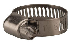 Value Collection - SAE Size 8, 3/8 to 1" Diam, Stainless Steel Worm Drive Clamp - 5/16" Wide, Material Grade 201 - Americas Industrial Supply