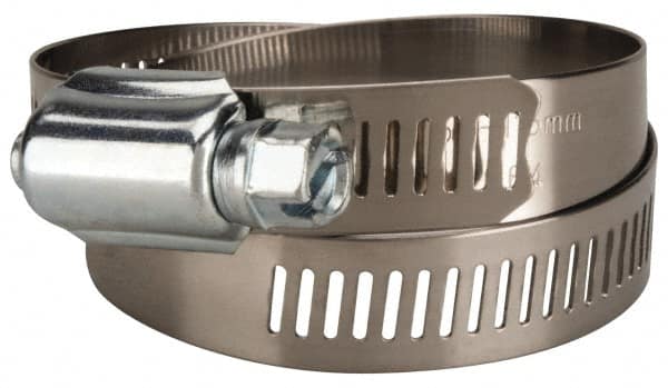 Value Collection - SAE Size 64, 2-1/2 to 4-1/2" Diam, Stainless Steel/Carbon Steel Worm Drive Clamp - 1/2" Wide, Material Grade 201 - Americas Industrial Supply