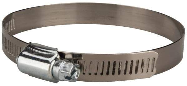 Value Collection - SAE Size 56, 3 to 4" Diam, Stainless Steel/Carbon Steel Worm Drive Clamp - 1/2" Wide, Material Grade 201 - Americas Industrial Supply