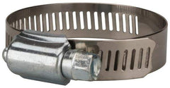 Value Collection - SAE Size 28, 1-1/4 to 2-1/4" Diam, Stainless Steel/Carbon Steel Worm Drive Clamp - 1/2" Wide, Material Grade 201 - Americas Industrial Supply