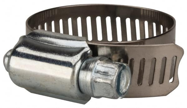 Value Collection - SAE Size 16, 11/16 to 1-1/2" Diam, Stainless Steel/Carbon Steel Worm Drive Clamp - 1/2" Wide, Material Grade 201 - Americas Industrial Supply