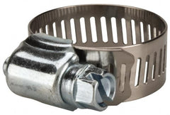 Value Collection - SAE Size 12, 1/2 to 1-1/4" Diam, Stainless Steel/Carbon Steel Worm Drive Clamp - 1/2" Wide, Material Grade 201 - Americas Industrial Supply