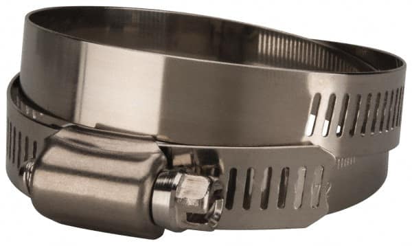 Value Collection - SAE Size 72, 3 to 5" Diam, Stainless Steel Worm Drive Clamp - 1/2" Wide, Material Grade 201 - Americas Industrial Supply