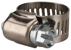 Value Collection - SAE Size 6, 3/8 to 7/8" Diam, Stainless Steel/Carbon Steel Worm Drive Clamp - 1/2" Wide, Material Grade 201 - Americas Industrial Supply