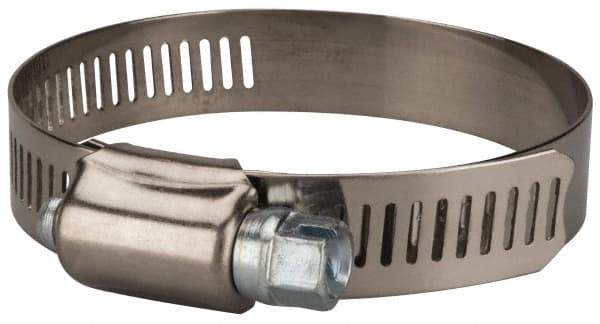 Value Collection - SAE Size 32, 1-1/2 to 2-1/2" Diam, Stainless Steel/Carbon Steel Worm Drive Clamp - 1/2" Wide, Material Grade 201 - Americas Industrial Supply