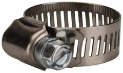 Value Collection - SAE Size 12, 1/2 to 1-1/4" Diam, Stainless Steel/Carbon Steel Worm Drive Clamp - 1/2" Wide, Material Grade 201 - Americas Industrial Supply