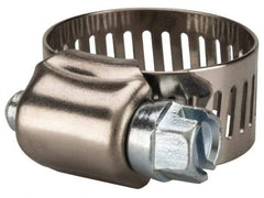 Value Collection - SAE Size 10, 1/2 to 1-1/16" Diam, Stainless Steel/Carbon Steel Worm Drive Clamp - 1/2" Wide, Material Grade 201 - Americas Industrial Supply