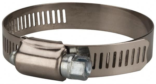 Value Collection - SAE Size 40, 2 to 3" Diam, Stainless Steel/Carbon Steel Worm Drive Clamp - 1/2" Wide, Material Grade 201 - Americas Industrial Supply