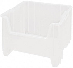 Quantum Storage - 17-1/2" Deep, Clear Polypropylene Hopper Stacking Bin - 12-1/2" High x 16-1/2" Wide x 17-1/2" Long - Americas Industrial Supply