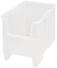 Quantum Storage - 17-1/2" Deep, Clear Polypropylene Hopper Stacking Bin - 12-1/2" High x 10-7/8" Wide x 17-1/2" Long - Americas Industrial Supply