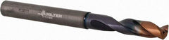 Walter-Titex - 7/32" 140° Spiral Flute Solid Carbide Screw Machine Drill Bit - Double Coating Finish, Right Hand Cut, 28mm Flute Length, 66mm OAL, X-treme Plus Point, Straight Shank, Through Coolant - Americas Industrial Supply