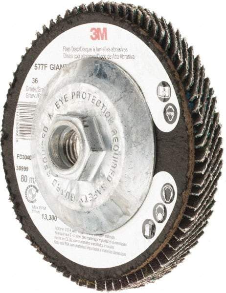 3M - Flap Disc - Polyester Backing, Arbor Attaching System - Americas Industrial Supply