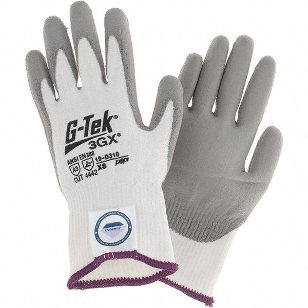 PIP - Size XS, ANSI Cut Lvl A3, Cut Resistant Gloves - Palm & Fingers Coated, White/Gray - Americas Industrial Supply