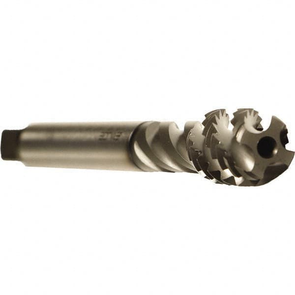 Emuge - M12x1.75 Metric 4 Flute 6H Modified Bottoming Spiral Flute Tap - Cobalt, GLT-1 Finish, 110mm OAL, Right Hand Flute, Right Hand Thread, Series Enorm - Americas Industrial Supply
