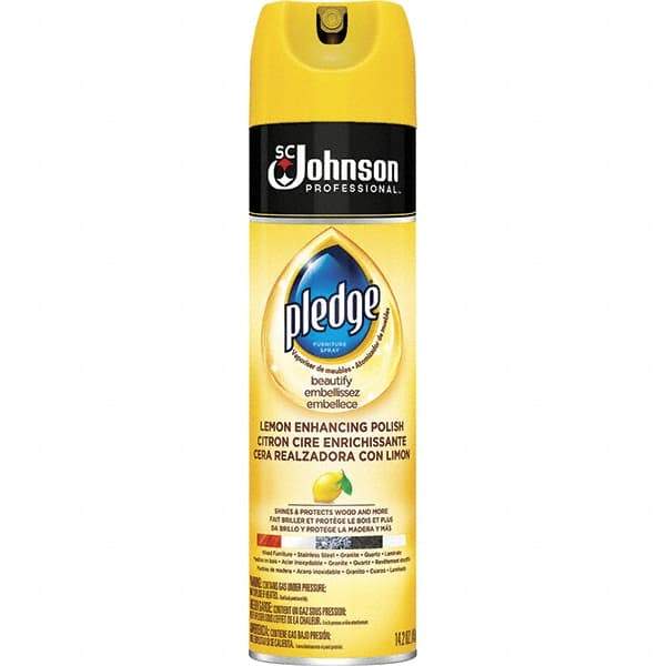 Pledge - 14.2 Fluid Ounce Furniture Polish - Lemon Scent, Aerosol Can - Americas Industrial Supply