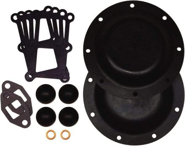 SandPIPER - 1-1/2" Pump, Buna-N Fluid Section Repair Kit - For Use with Diaphragm Pumps - Americas Industrial Supply