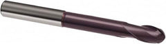 Guhring - 5/8" Diam, 5/8" LOC, 2 Flute Solid Carbide Ball End Mill - FIREX Finish, 5" OAL, 5/8" Shank Diam - Americas Industrial Supply