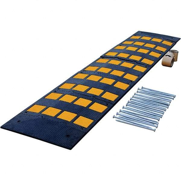 Vestil - 108" Long x 23-1/2" Wide x 37-1/2" High, Rubber Speed Hump - Yellow & Black - Americas Industrial Supply
