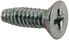 Value Collection - #10-24 UNC Thread, 5/8" OAL, #2 Phillips Drive Steel Thread Cutting Screw - Flat Head, Grade 1016-1024, Point Type F, Zinc-Plated Finish - Americas Industrial Supply