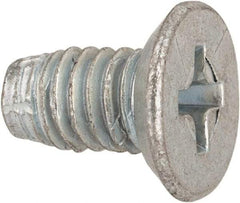 Value Collection - #10-32 UNF Thread, 3/8" OAL, #2 Phillips Drive Steel Thread Cutting Screw - Flat Undercut Head, Grade 1016-1024, Point Type F, Zinc-Plated Finish - Americas Industrial Supply