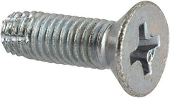Value Collection - #10-32 UNF Thread, 5/8" OAL, #2 Phillips Drive Steel Thread Cutting Screw - Flat Head, Grade 1016-1024, Point Type F, Zinc-Plated Finish - Americas Industrial Supply