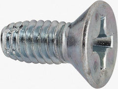 Value Collection - 5/16-18 UNC Thread, 3/4" OAL, #4 Phillips Drive Steel Thread Cutting Screw - Flat Head, Grade 1016-1024, Point Type F, Zinc-Plated Finish - Americas Industrial Supply
