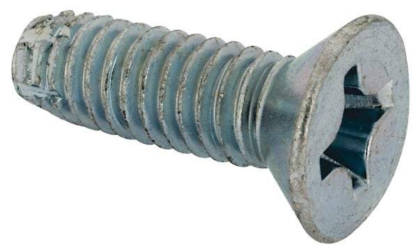 Value Collection - 5/16-18 UNC Thread, 1" OAL, #4 Phillips Drive Steel Thread Cutting Screw - Flat Head, Grade 1016-1024, Point Type F, Zinc-Plated Finish - Americas Industrial Supply