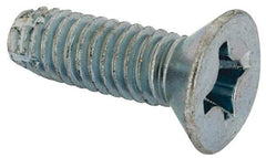 Value Collection - 5/16-18 UNC Thread, 1" OAL, #4 Phillips Drive Steel Thread Cutting Screw - Flat Head, Grade 1016-1024, Point Type F, Zinc-Plated Finish - Americas Industrial Supply