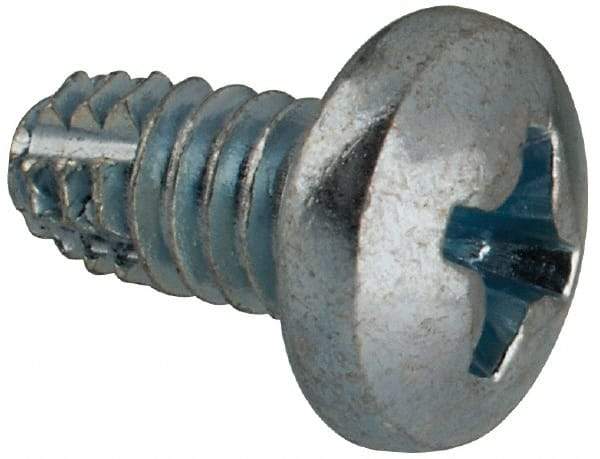 Value Collection - #8-32 UNC Thread, 5/16" Length Under Head, #2 Phillips Drive Steel Thread Cutting Screw - Pan Head, Grade 1016-1024, Point Type F, Zinc-Plated Finish - Americas Industrial Supply