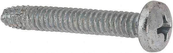 Value Collection - #10-24 UNC Thread, 1-1/4" Length Under Head, #2 Phillips Drive Steel Thread Cutting Screw - Pan Head, Grade 1016-1024, Point Type F, Zinc-Plated Finish - Americas Industrial Supply
