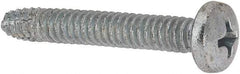 Value Collection - #10-24 UNC Thread, 1-1/4" Length Under Head, #2 Phillips Drive Steel Thread Cutting Screw - Pan Head, Grade 1016-1024, Point Type F, Zinc-Plated Finish - Americas Industrial Supply
