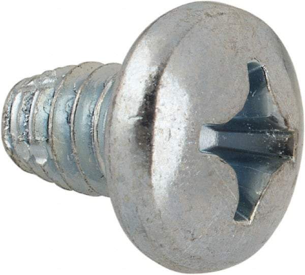 Value Collection - 1/4-20 UNC Thread, 3/8" Length Under Head, #3 Phillips Drive Steel Thread Cutting Screw - Pan Head, Grade 1016-1024, Point Type F, Zinc-Plated Finish - Americas Industrial Supply