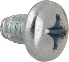 Value Collection - 1/4-20 UNC Thread, 3/8" Length Under Head, #3 Phillips Drive Steel Thread Cutting Screw - Pan Head, Grade 1016-1024, Point Type F, Zinc-Plated Finish - Americas Industrial Supply
