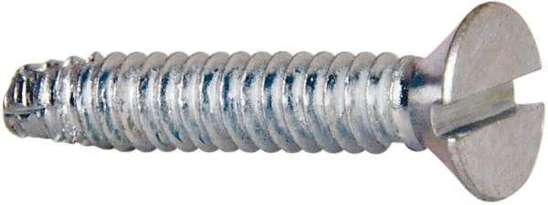 Value Collection - #6-32 UNC Thread, 3/4" OAL, #2 Slotted/Phillips Drive Steel Thread Cutting Screw - Flat Head, Grade 1016-1024, Point Type F, Zinc-Plated Finish - Americas Industrial Supply