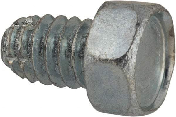 Value Collection - 1/4-20 UNC Thread, 3/8" Length Under Head, Hex Drive Steel Thread Cutting Screw - Hex Head, Grade 1016-1024, Point Type F, Zinc-Plated Finish - Americas Industrial Supply