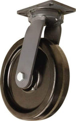 Hamilton - 12" Diam x 3" Wide x 15-1/2" OAH Top Plate Mount Swivel Caster - Phenolic, 3,500 Lb Capacity, Straight Roller Bearing, 5-1/4 x 7-1/4" Plate - Americas Industrial Supply