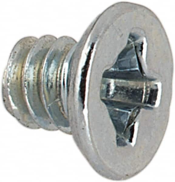 Value Collection - #2-56 UNC, 1/8" OAL Phillips Drive Machine Screw - Flat Undercut Head, Grade J82 Steel, Zinc-Plated Finish, Without Washer - Americas Industrial Supply