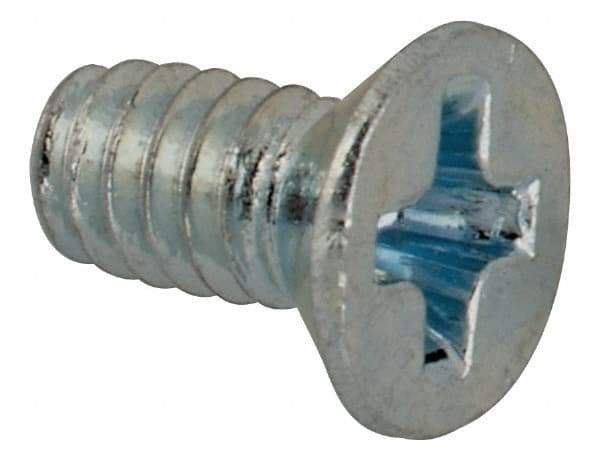 Value Collection - #2-56 UNC, 3/16" OAL Phillips Drive Machine Screw - Flat Head, Grade J82 Steel, Zinc-Plated Finish, Without Washer - Americas Industrial Supply